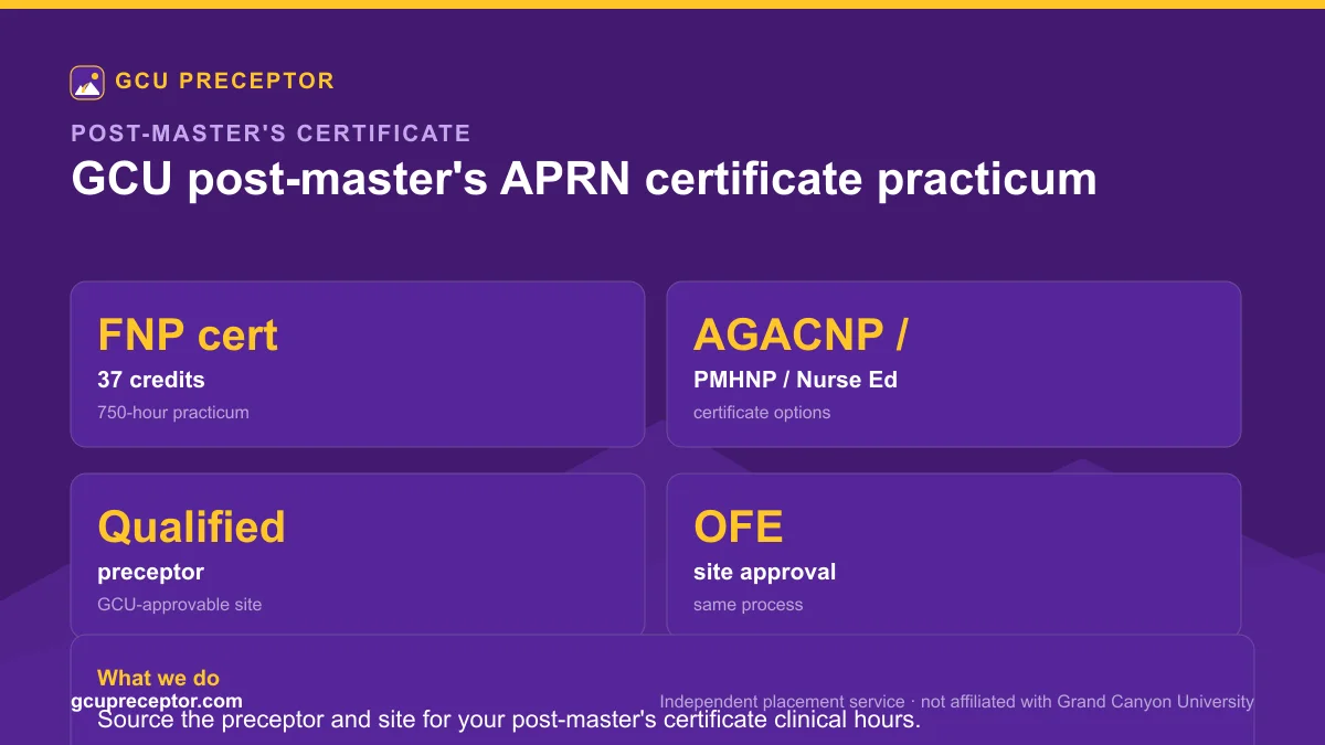 GCU post-master's FNP certificate 750-hour practicum